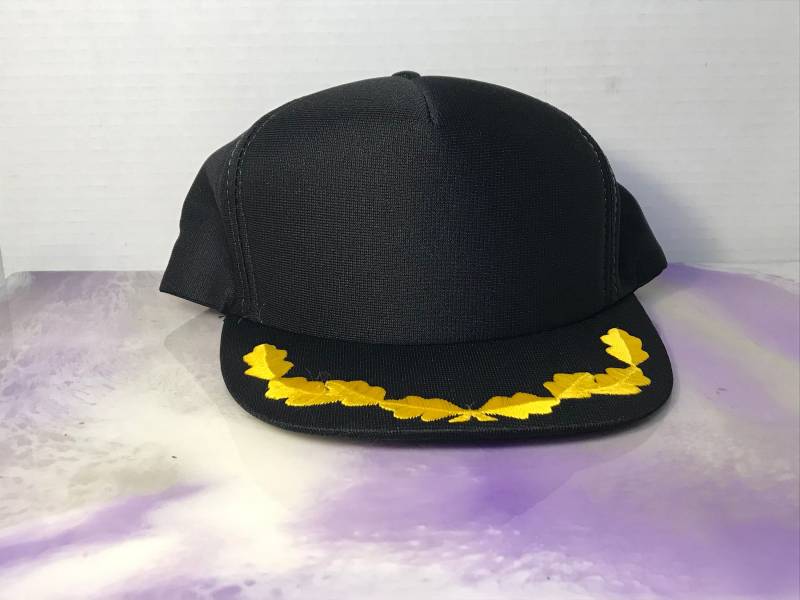 Vintage 80Er Jahre Snap Back Mesh Hut - Schwarz Und Gelb Wie Neu Seltene Themed Hat von CPJCollectibles