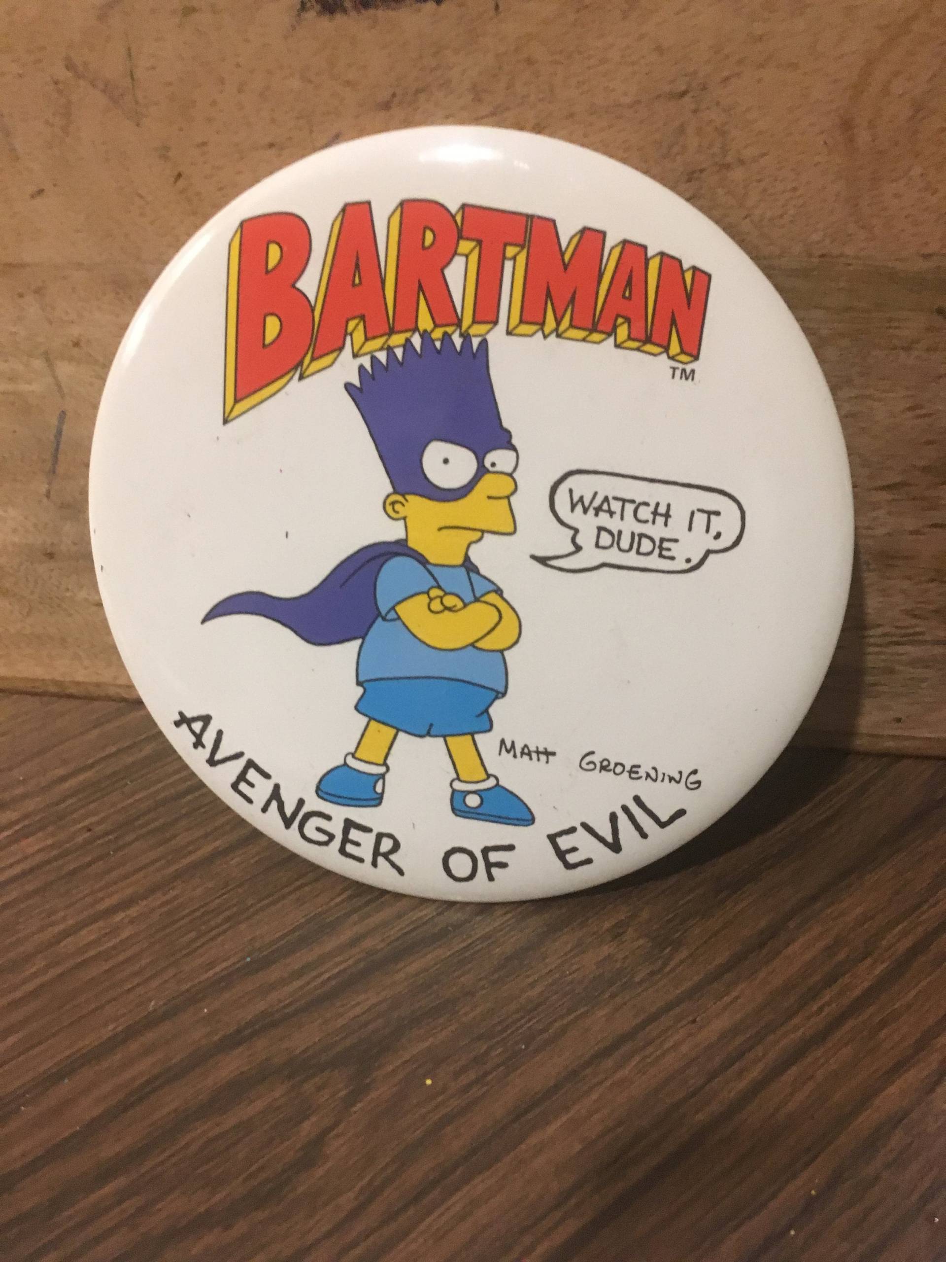 Vintage Simpsons 1989 6 Inch Bart Simpson "Bartman" Avenger Of Evil Knopf - Nostalgie" Lot 2 von CPJCollectibles