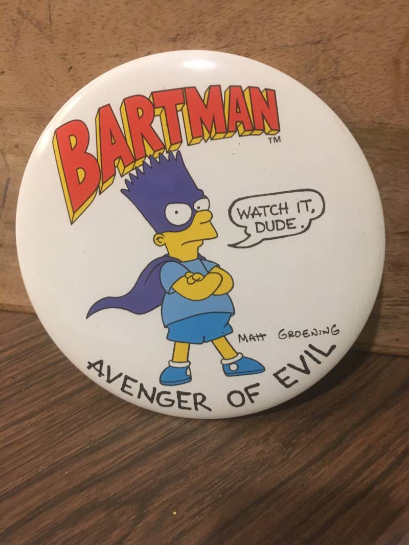 Vintage Simpsons 1989 6 Inch Bart Simpson "Bartman" Avenger Of Evil Knopf - Nostalgie" von CPJCollectibles