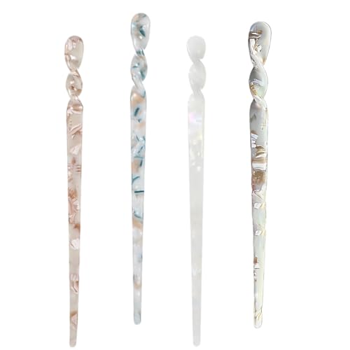 CPJJ Haarstäbchen Acetat Haarstab Schildpatt Haarsticks Schildpatt Haarnadel Essstäbchen Retro Haarnadeln Scheibe Vintage-Stil Lange Chinesische Haarnadeln Für Frauen Mädchen, 4 Stück von CPJJ