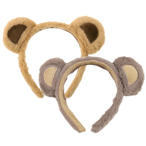 CPJJ Ostern Bärenohren Stirnband Halloween Niedliche Party Kopfbedeckung Gesichtswäsche Stirnband Tierkopfbedeckung Mode Haarband Bequeme Haarreifen Zubehör für Erwachsene Kinder Dekoration, 2 Stück von CPJJ