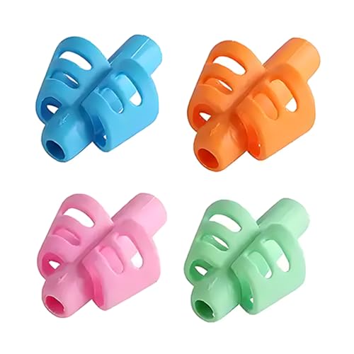 CPJJ Schreibhilfe Stifthaltung, Schreibhilfe für Stift Kinder,pencil grips for kids,Ergonomische Bleistift Griffe Silikon,Schreiben Haltungskorrektur Werkzeug für Bleistifte(4 Farben), 4 Stück von CPJJ