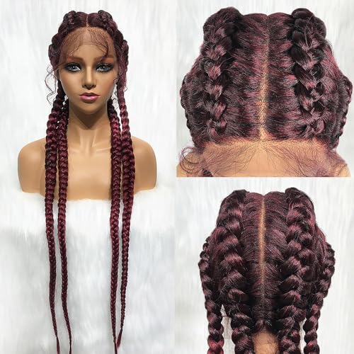 Volle Spitze vorne geflochtene Perücken for Frauen Box Braids Perücke mit Babyhaar Box Braid Perücken handgeflochtene Perücken synthetische Lace Frontal Cornrow geflochtene Perücken von CPPAN