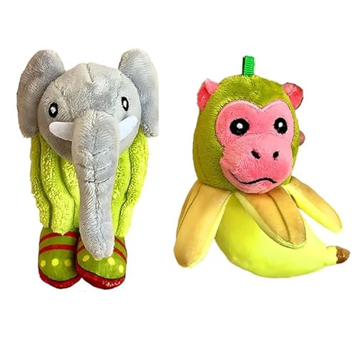 CPRNQY 2 Stück Brainrot Kuscheltier, for Italian Brainrot, for Italian Brainrot, Bananenaffe und Kaktuselefant Anhänger Set, Lustiges Deko Accessoire für Sammler, für Kinder und Erwachsene von CPRNQY