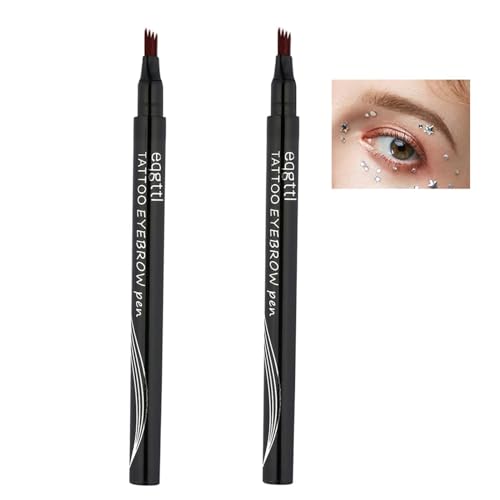 Brow Pen,2 Stück Waterproof 4-Tip Brow Pen,Microblading Augenbrauenstift,Augenbrauenstift Härchenzeichnung,Anjoize Augenbrauen,schafft Natürliches Augenbrauen-Makeup von CPRNQY