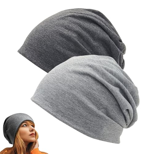 CPRNQY 2 Stücke Dünne Mütze Damen, Dünne Mütze Herren, Slouchy Beanie Mütze für Herren und Damen, Wintermütze Herbst Dünne Mütze Warm Beanie Unisex Longbeanie für Laufen Skifahren Radfahren Outdoor von CPRNQY