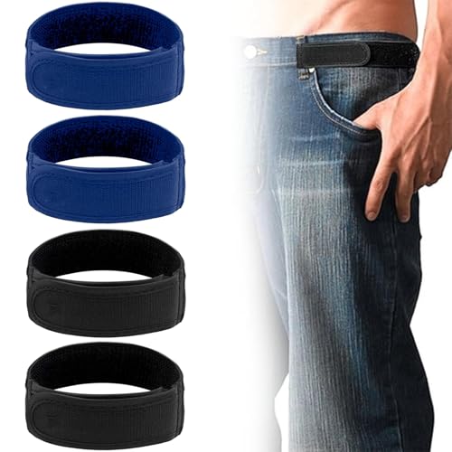 CPRNQY 4 Stück Gürtel Ohne Schnalle, Gürtel Ohne Schnalle Herren, Unsichtbarer Stretchgürtel Ohne Schnalle Seitengürtel, Lazy Unsichtbarer Seitengürtel Weicher Taillengürtel Aus Weichem von CPRNQY