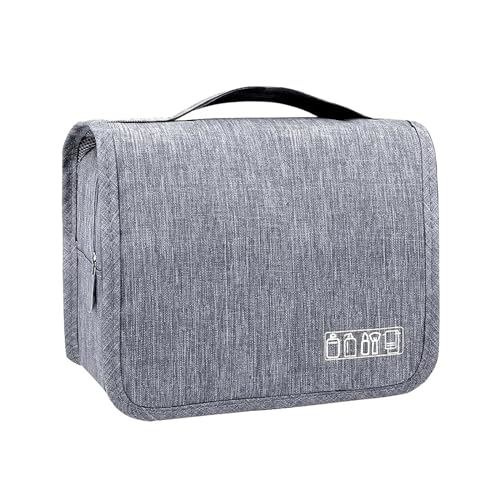 Kulturbeutel Herren,Waschtasche Zum Aufhängen,Kulturbeutel,Kulturbeutel Zum Aufhängen für Damen Mit Stabilem Haken,wasserdichte Kulturtasche Damen Faltbare Waschtasche Kosmetiktasche(Grau) von CPRNQY