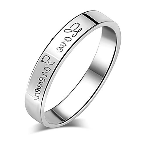 925 Sterling Silber Herren und Damen Paar klingeln, Ewige Liebe Schriftzug Ehering, Love forever", beste Geschenk für Valentinstag und Weihnachten. Größe:54(Innendurchmesser:17.2mm) von CPSLOVE