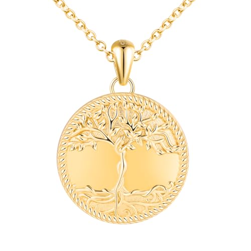 CPSLOVE Damen Fotos Halskettes Medaillons 925 Silber Baum des Lebens Ketten Öffnen Anhänger Mädchen Personalisierte Photo Openable Anhänger Fashion Schmuck Gold von CPSLOVE
