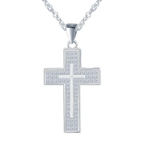 CPSLOVE Damen Kreuz Halskette mit Zirkonia Fashion 925 Silber Religiöse Ketten Anhänger mit Singapurkette für Mädchen, Silber CPSLOVE Damen Kreuz Halskette mit Zirkonia Fashion 925 Silber Religiöse Ketten Anhänger mit Singapurkette für Mädchen, Silber von CPSLOVE