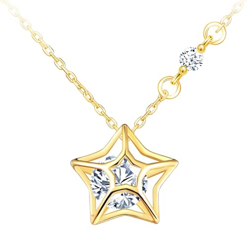 CPSLOVE Elegante Damen Stern Zirkonia Halskette 925 Sterling Silber Ketten mit Blaue Zirkon Anhänger Kreative Mädchen Gold kette CPSLOVE Elegante Damen Stern Zirkonia Halskette 925 Sterling Silber Ketten mit Blaue Zirkon Anhänger Kreative Mädchen Gold kette von CPSLOVE
