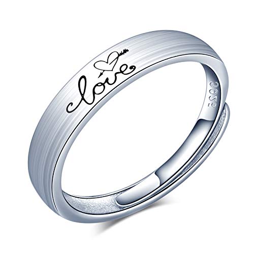 CPSLOVE Paar Ringe, 925 Sterling Silber Einstellbarer Ring öffnen, Damen ringe und Herren ringe, Verlobungsring, Ehering, Der einstellbare Größenbereich liegt zwischen 49 und 64 von CPSLOVE