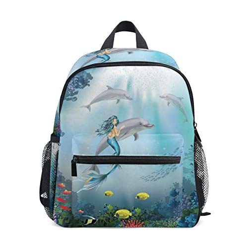 CPYang Kinder-Rucksack Unterwasser-Ozean-Delfin-Meerjungfrau-Schultasche Kindergarten Kleinkind Vorschulrucksack für Jungen Mädchen Kinder von CPYang