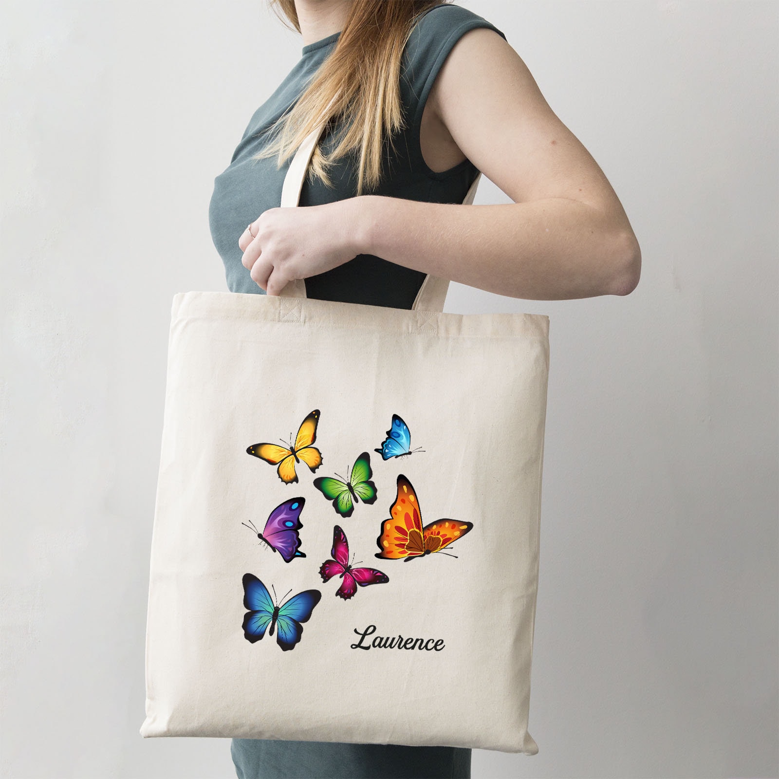 C55 Personalisierbare Einkaufstasche „Schmetterlingsflug", Einkaufstasche, - Mit Schmetterlingen, Baumwolltasche, Wiederverwendbare Tasche C55 Personalisierbare Einkaufstasche „Schmetterlingsflug", Einkaufstasche, - Mit Schmetterlingen, Baumwolltasche, Wiederverwendbare Tasche von CPersonnalisable