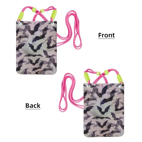 CPyuqw Black Carry Crossbody Geldbörse für Frauen - Universal Halloween Fledermäuse Grau Druck Handytasche Leicht für Outdoor-Aktivitäten, Fuchusia, Einheitsgröße CPyuqw Black Carry Crossbody Geldbörse für Frauen - Universal Halloween Fledermäuse Grau Druck Handytasche Leicht für Outdoor-Aktivitäten, Fuchusia, Einheitsgröße von CPyuqw