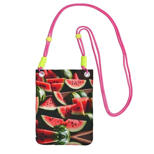 CPyuqw Black Carry Crossbody Geldbörse für Frauen - Universal Wassermelone Fresh Fruit Print Handytasche Leicht für Outdoor-Aktivitäten, Fuchusia, Einheitsgröße CPyuqw Black Carry Crossbody Geldbörse für Frauen - Universal Wassermelone Fresh Fruit Print Handytasche Leicht für Outdoor-Aktivitäten, Fuchusia, Einheitsgröße von CPyuqw