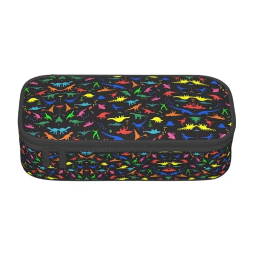 CPyuqw Federmäppchen mit Blumenmotiv und Schmetterlings-Aufdruck, Mehrzweck-Stift-Organizer, Schulbedarf, Schreibwaren, Make-up und Bürogebrauch, Süße Dinosaurier, Einheitsgröße, Schulranzen von CPyuqw