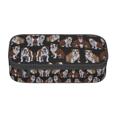 CPyuqw Federmäppchen mit Donuts-Aufdruck – Mehrzweck-Stift-Organizer, Schulbedarf, Schreibwaren, Make-up und Bürogebrauch, French Bulldogs, Einheitsgröße, Schulranzen von CPyuqw