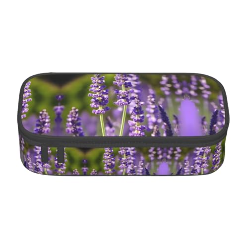 CPyuqw Federmäppchen mit Donuts-Aufdruck – Mehrzweck-Stift-Organizer, Schulbedarf, Schreibwaren, Make-up und Bürogebrauch, Lavendelblüte, S, Einheitsgröße, Schulranzen von CPyuqw