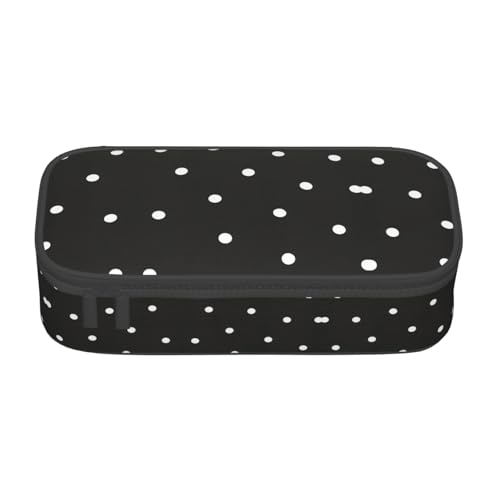 CPyuqw Federmäppchen mit Donuts-Aufdruck – Mehrzweck-Stift-Organizer, Schulbedarf, Schreibwaren, Make-up und Bürogebrauch, Punkt Schwarz & Weiß, Einheitsgröße, Schulranzen von CPyuqw