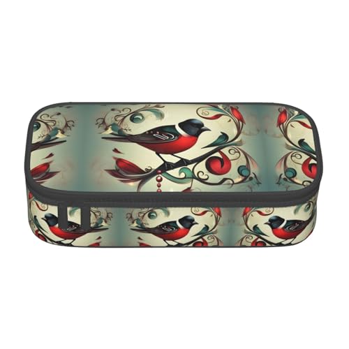 CPyuqw Federmäppchen mit Fisch- und Hai-Aufdruck – Mehrzweck-Stift-Organizer, Schulbedarf, Schreibwaren, Make-up und Bürogebrauch, Musiknoten mit Vögeln, Blaugrün, Einheitsgröße, Schulranzen von CPyuqw