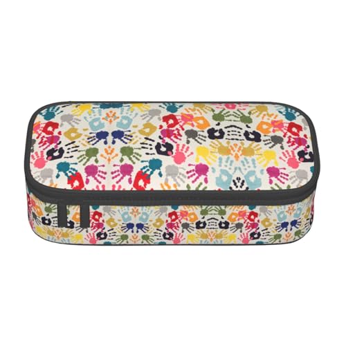 CPyuqw Federmäppchen mit Mohnblumen-Blütenblättern, Mehrzweck-Stift-Organizer, Schulbedarf, Schreibwaren, Make-up und Bürogebrauch, Handdruck, Einheitsgröße, Schulranzen von CPyuqw