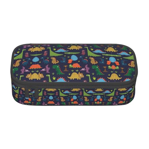 CPyuqw Federmäppchen mit Rosenblüten-Blumendruck, Mehrzweck-Stift-Organizer, Schulbedarf, Schreibwaren, Make-up und Bürogebrauch, Dinosaurier-Palmenblatt, Einheitsgröße, Schulranzen von CPyuqw