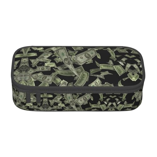 CPyuqw Federmäppchen mit Schmetterlings-Aufdruck, Mehrzweck-Stift-Organizer, Schulbedarf, Schreibwaren, Make-up und Bürogebrauch, Dollar Zeichen Geld, Einheitsgröße, Schulranzen von CPyuqw