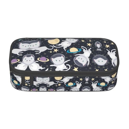 CPyuqw Federmäppchen mit Schmetterlingsmuster, Mehrzweck-Stift-Organizer, Schulbedarf, Schreibwaren, Make-up und Bürogebrauch, Fun Cat Astronaut, Einheitsgröße, Schulranzen von CPyuqw
