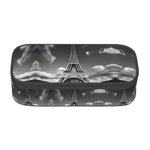 CPyuqw Federmäppchen mit Schmetterlingsmuster, Mehrzweck-Stift-Organizer, Schulbedarf, Schreibwaren, Make-up und Bürogebrauch, Paris Eiffelturm und Wolke, Einheitsgröße, Schulranzen von CPyuqw