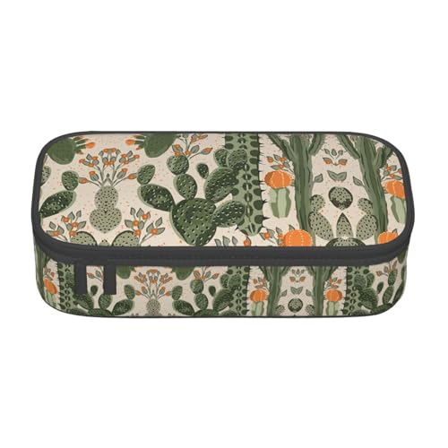 CPyuqw Federmäppchen mit Schneemann-Motiv, Mehrzweck-Stift-Organizer, Schulbedarf, Schreibwaren, Make-up und Bürogebrauch, Grüner Kaktus, Einheitsgröße, Schulranzen von CPyuqw