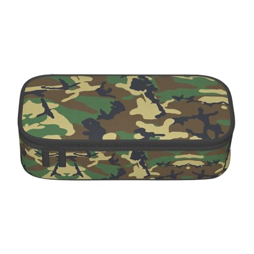 CPyuqw Federmäppchen mit Schneemann-Motiv, Mehrzweck-Stift-Organizer, Schulbedarf, Schreibwaren, Make-up und Bürogebrauch, Grünes Militär-Tarnmuster, Einheitsgröße, Schulranzen von CPyuqw