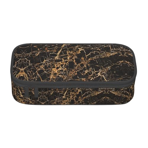 CPyuqw Federmäppchen mit Sonnenuntergängen im Flugzeug – Mehrzweck-Stift-Organizer, Schulbedarf, Schreibwaren, Make-up und Bürogebrauch, Goldfarbener Marmor, Einheitsgröße, Schulranzen von CPyuqw