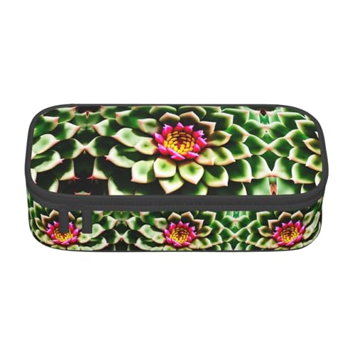 CPyuqw Federmäppchen mit Sushi-Druck – Mehrzweck-Stift-Organizer, Schulbedarf, Schreibwaren, Make-up und Bürogebrauch, Blühende Kaktusblüte, Einheitsgröße, Schulranzen von CPyuqw