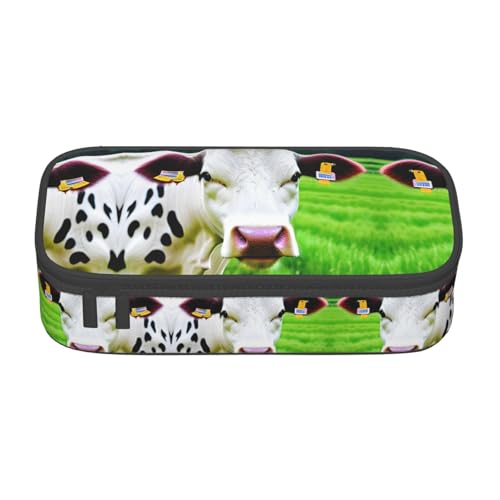 CPyuqw Federmäppchen mit Sushi-Druck – Mehrzweck-Stift-Organizer, Schulbedarf, Schreibwaren, Make-up und Bürogebrauch, Kuhmuster, Einheitsgröße, Schulranzen von CPyuqw