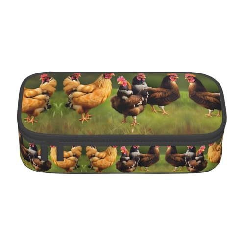 CPyuqw Federmäppchen mit Totenkopf-Motiv, Mehrzweck-Stift-Organizer, Schulbedarf, Schreibwaren, Make-up und Bürogebrauch, Hahn, Einheitsgröße, Schulranzen von CPyuqw