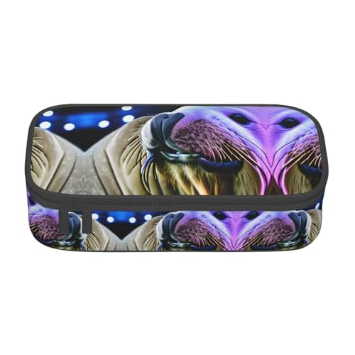 CPyuqw Federmäppchen mit Totenkopf-Motiv, Mehrzweck-Stift-Organizer, Schulbedarf, Schreibwaren, Make-up und Bürogebrauch, Walross, Einheitsgröße, Schulranzen von CPyuqw