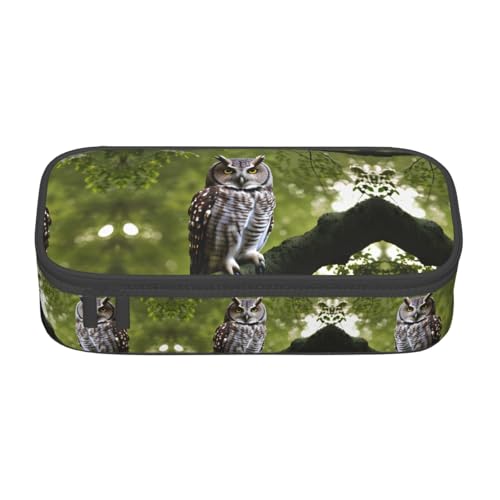 CPyuqw Federmäppchen mit Totenkopf-Motiv, Mehrzweck-Stift-Organizer, Schulbedarf, Schreibwaren, Make-up und Bürogebrauch, Zweige mit Eulenmotiv, Einheitsgröße, Schulranzen von CPyuqw