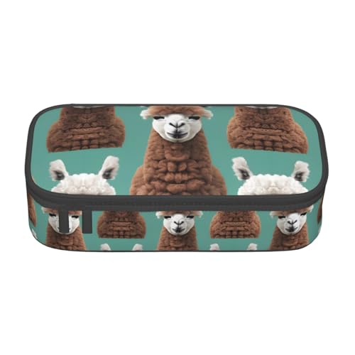 CPyuqw Federmäppchen mit amerikanischer Flagge, Mehrzweck-Stift-Organizer, Schulbedarf, Schreibwaren, Make-up und Bürogebrauch, Alpaka Llama, Einheitsgröße, Schulranzen von CPyuqw