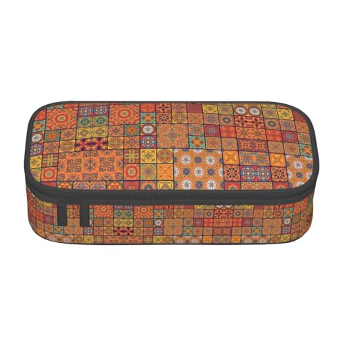 CPyuqw Federmäppchen mit amerikanischer Flagge, Mehrzweck-Stift-Organizer, Schulbedarf, Schreibwaren, Make-up und Bürogebrauch, Gruppe von marokkanischen geometrischen Formen, Einheitsgröße von CPyuqw