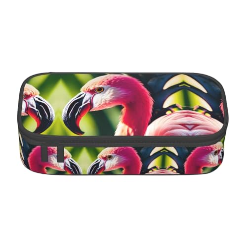 CPyuqw Federmäppchen mit amerikanischer Flagge, Mehrzweck-Stift-Organizer, Schulbedarf, Schreibwaren, Make-up und Bürogebrauch, Tropische Flamingos und Ananas, Einheitsgröße, Schulranzen von CPyuqw