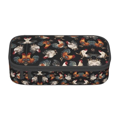 CPyuqw Federmäppchen mit französischem Hahn-Druck, Mehrzweck-Stift-Organizer, Schulbedarf, Schreibwaren, Make-up und Bürogebrauch, French Roosters, Einheitsgröße, Schulranzen von CPyuqw