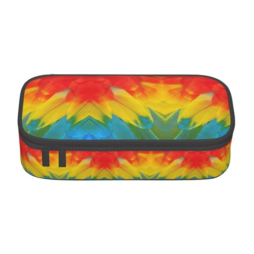 CPyuqw Federmäppchen mit japanischem Sushi-Garnelen-Druck, Mehrzweck-Stift-Organizer, Schulbedarf, Schreibwaren, Make-up und Bürogebrauch, Fantastische Papageienfedern., Einheitsgröße, Schulranzen von CPyuqw