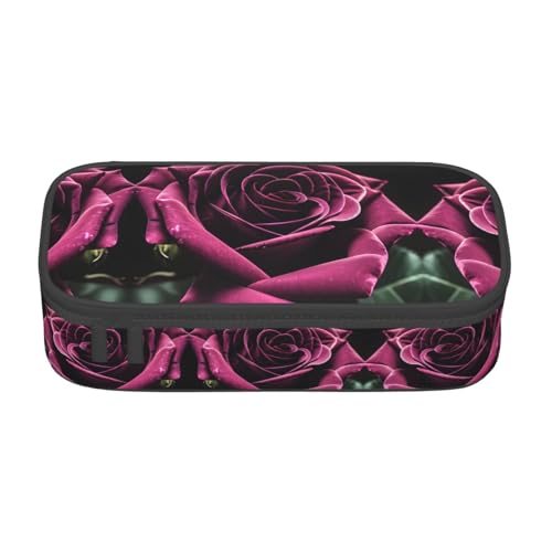 CPyuqw Federmäppchen mit japanischem Sushi-Garnelen-Druck, Mehrzweck-Stift-Organizer, Schulbedarf, Schreibwaren, Make-up und Bürogebrauch, Gothic Rose, Einheitsgröße, Schulranzen von CPyuqw