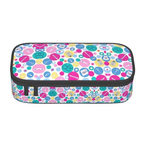 CPyuqw Federmäppchen mit niedlichem Blumenmuster – Mehrzweck-Stift-Organizer, Schulbedarf, Schreibwaren, Make-up und Bürogebrauch, Süße Krankenschwester, Einheitsgröße, Schulranzen von CPyuqw