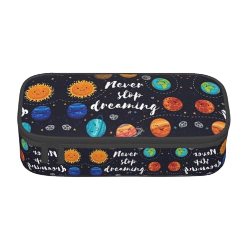 CPyuqw Federmäppchen mit niedlichem Blumenmuster – Mehrzweck-Stift-Organizer, Schulbedarf, Schreibwaren, Make-up und Bürogebrauch, Süßer Planet, Einheitsgröße, Schulranzen von CPyuqw