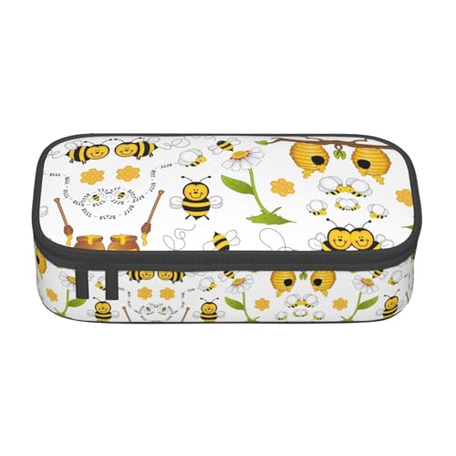 CPyuqw Federmäppchen mit verschiedenen Gemüsemotiven – Mehrzweck-Stift-Organizer, Schulbedarf, Schreibwaren, Make-up und Bürogebrauch, Flying Bees Daisy Honig, Einheitsgröße, Schulranzen von CPyuqw