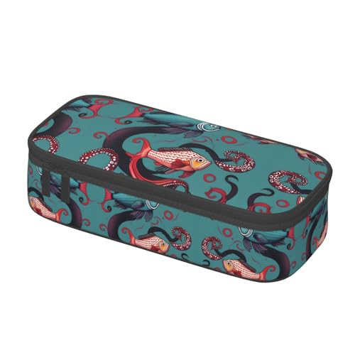 CPyuqw Graues Federmäppchen mit Tribal-Aufdruck – Mehrzweck-Stift-Organizer, Schulbedarf, Schreibwaren, Make-up und Bürogebrauch, Fisch und Oktopus, Einheitsgröße, Schulranzen CPyuqw Graues Federmäppchen mit Tribal-Aufdruck – Mehrzweck-Stift-Organizer, Schulbedarf, Schreibwaren, Make-up und Bürogebrauch, Fisch und Oktopus, Einheitsgröße, Schulranzen von CPyuqw