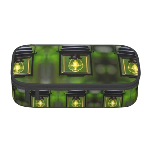 CPyuqw One Basket Federmäppchen mit Zitronen-Aufdruck – Mehrzweck-Stift-Organizer, Schulbedarf, Schreibwaren, Make-up und Bürogebrauch, Glühwürmchen und Laterne, Einheitsgröße, Schulranzen von CPyuqw